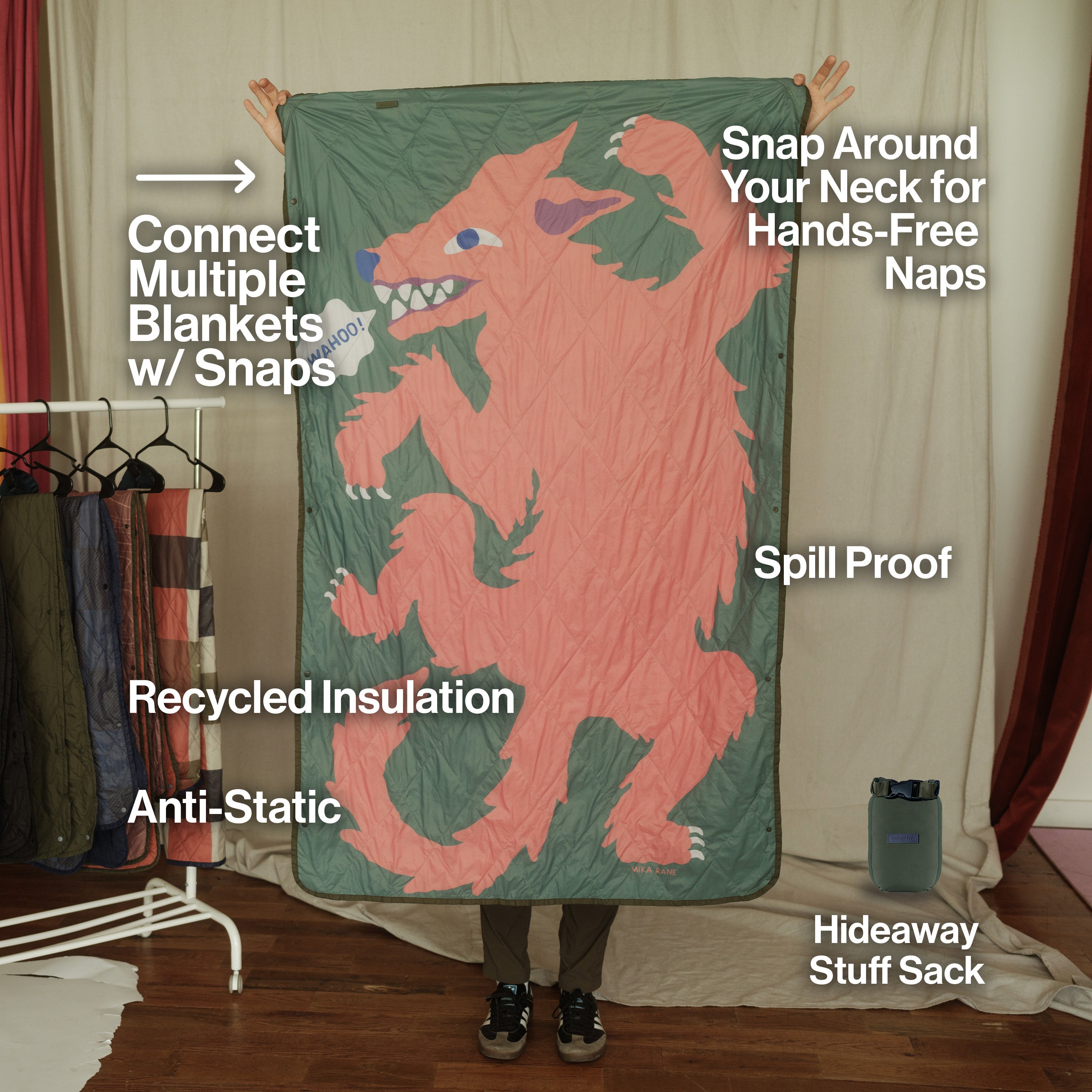 UltraPak™ Everyday Blanket - More Packable & Puffy | Dancing Doggo