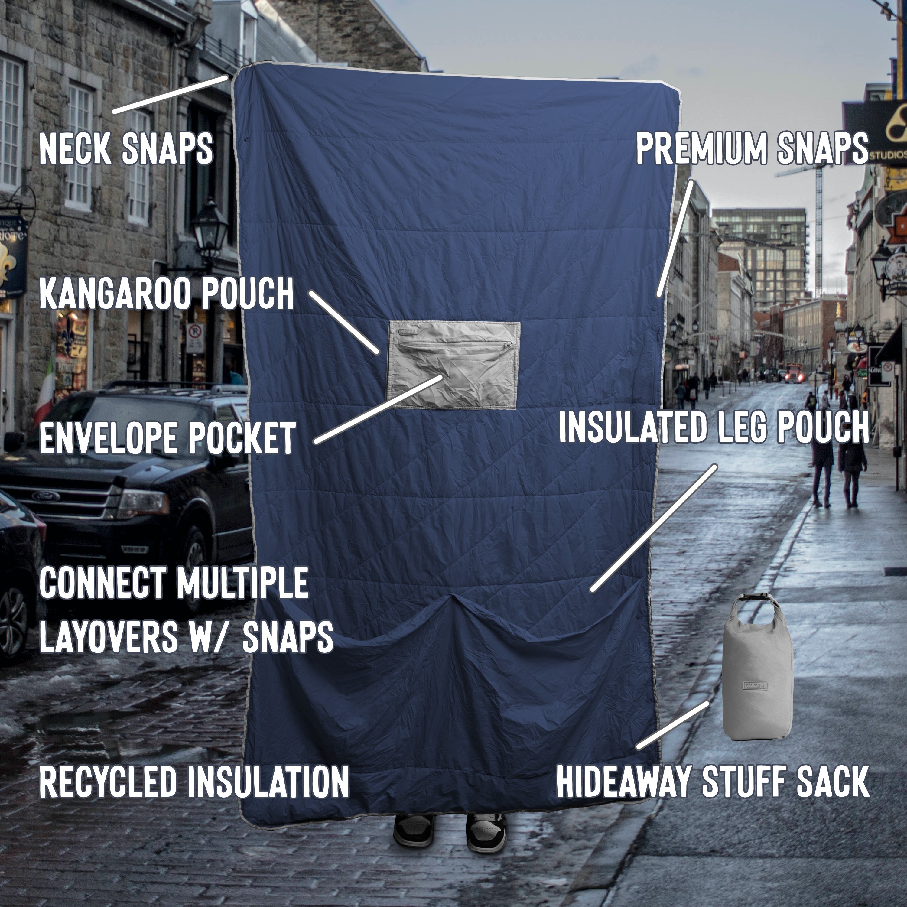 Layover™ Travel Blanket - Insulated & Packable | Blue