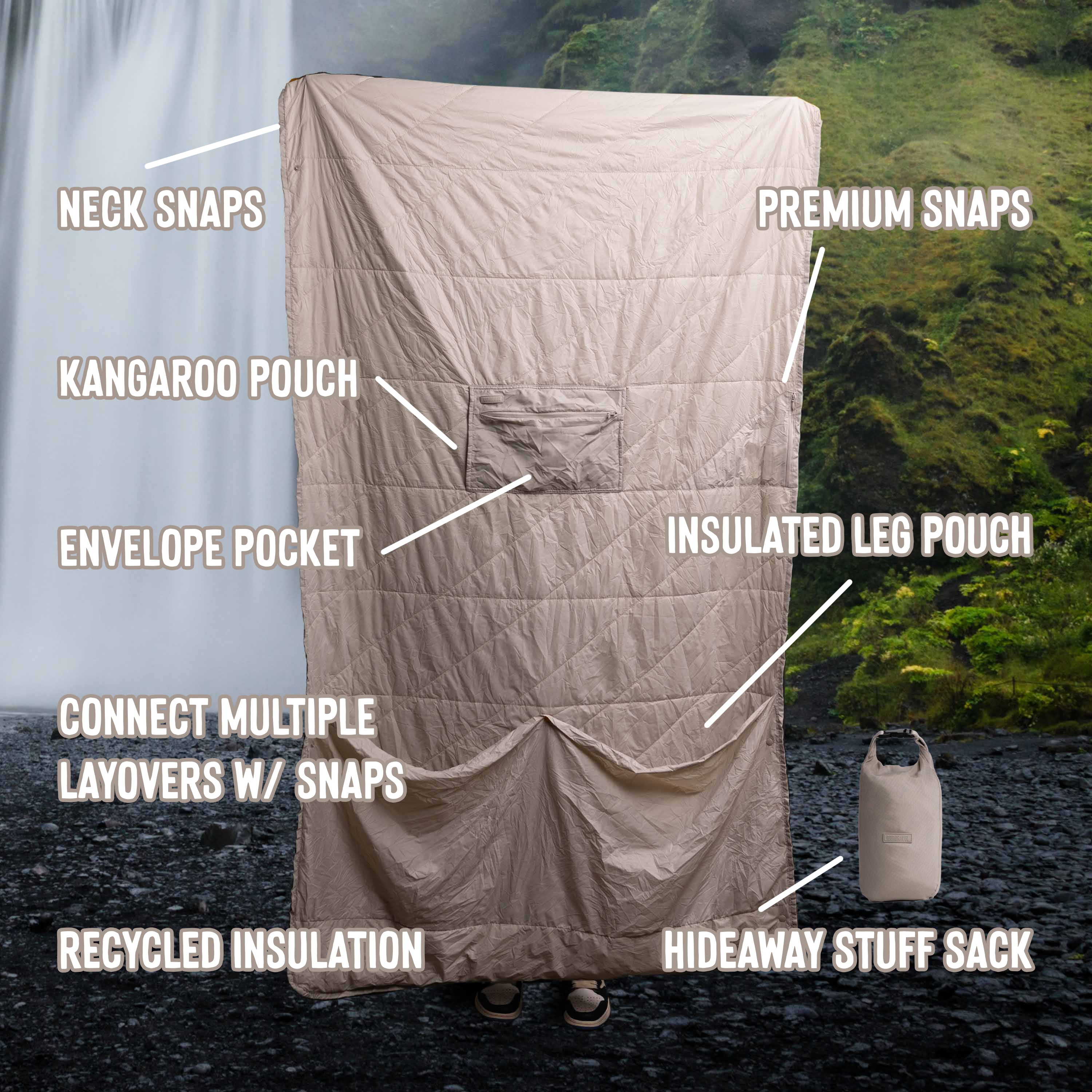 Layover™ Travel Blanket - Insulated & Packable | Stone