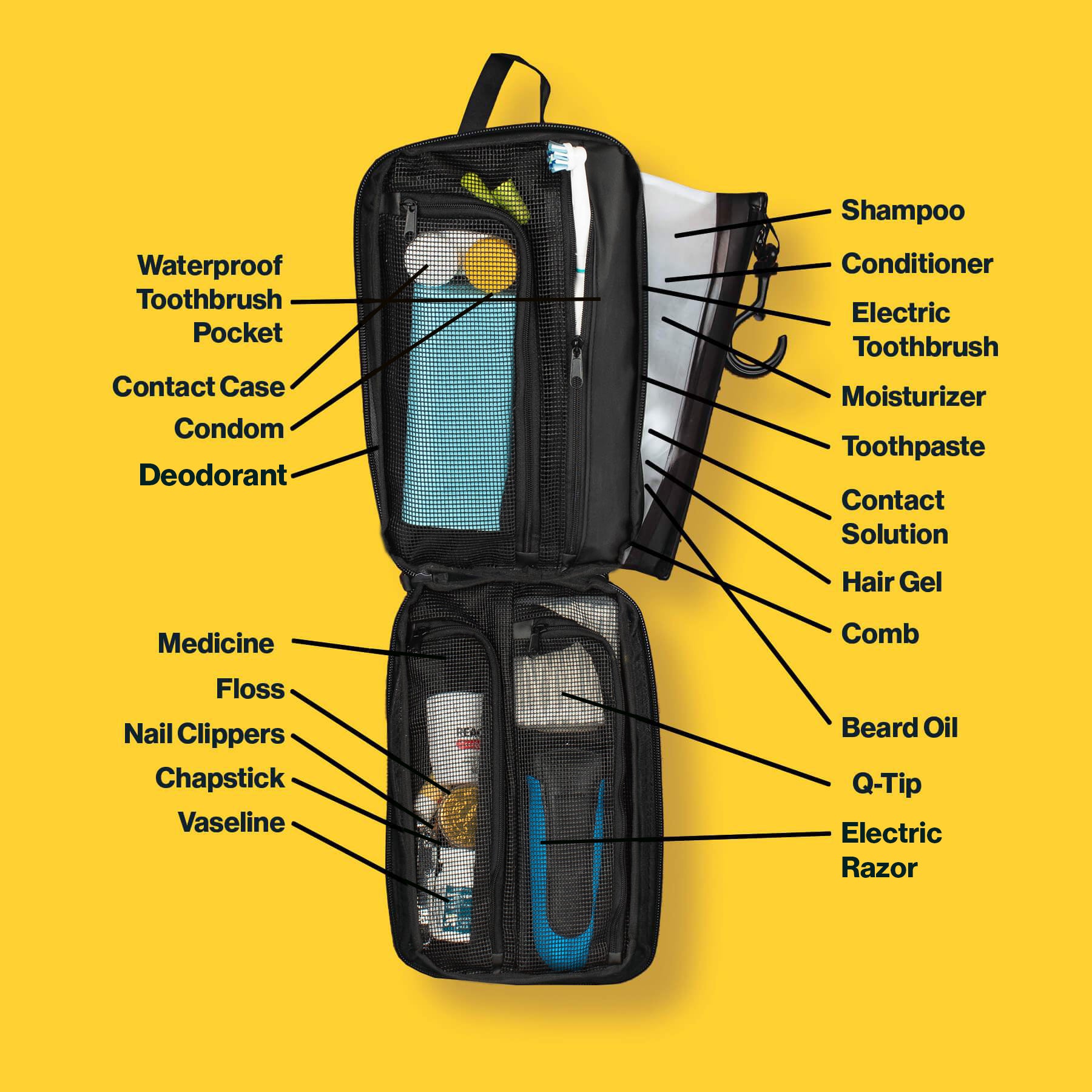 Black Explorer PLUS™ Toiletry Bag - Packing More