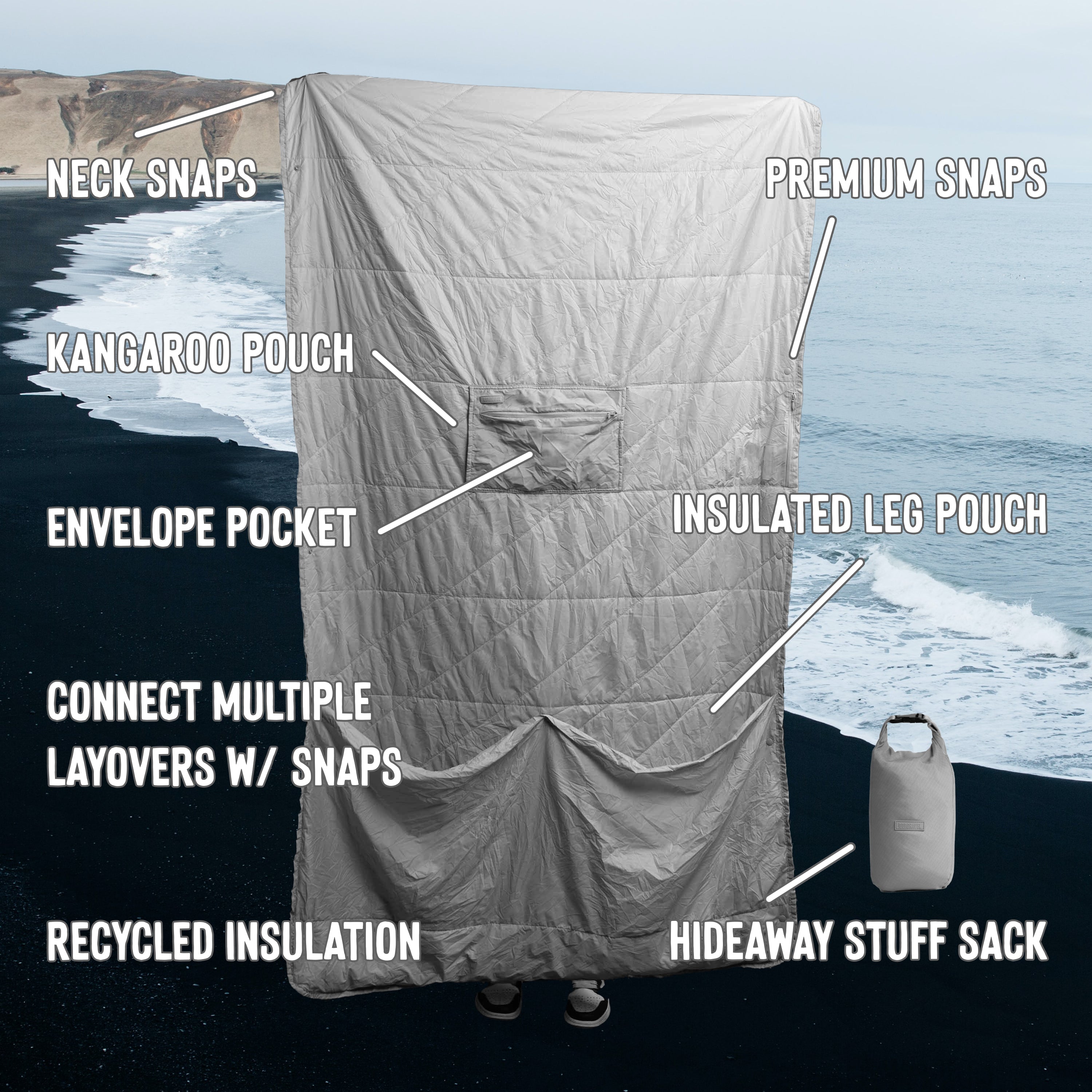 Layover™ Travel Blanket - Insulated & Packable | Gray